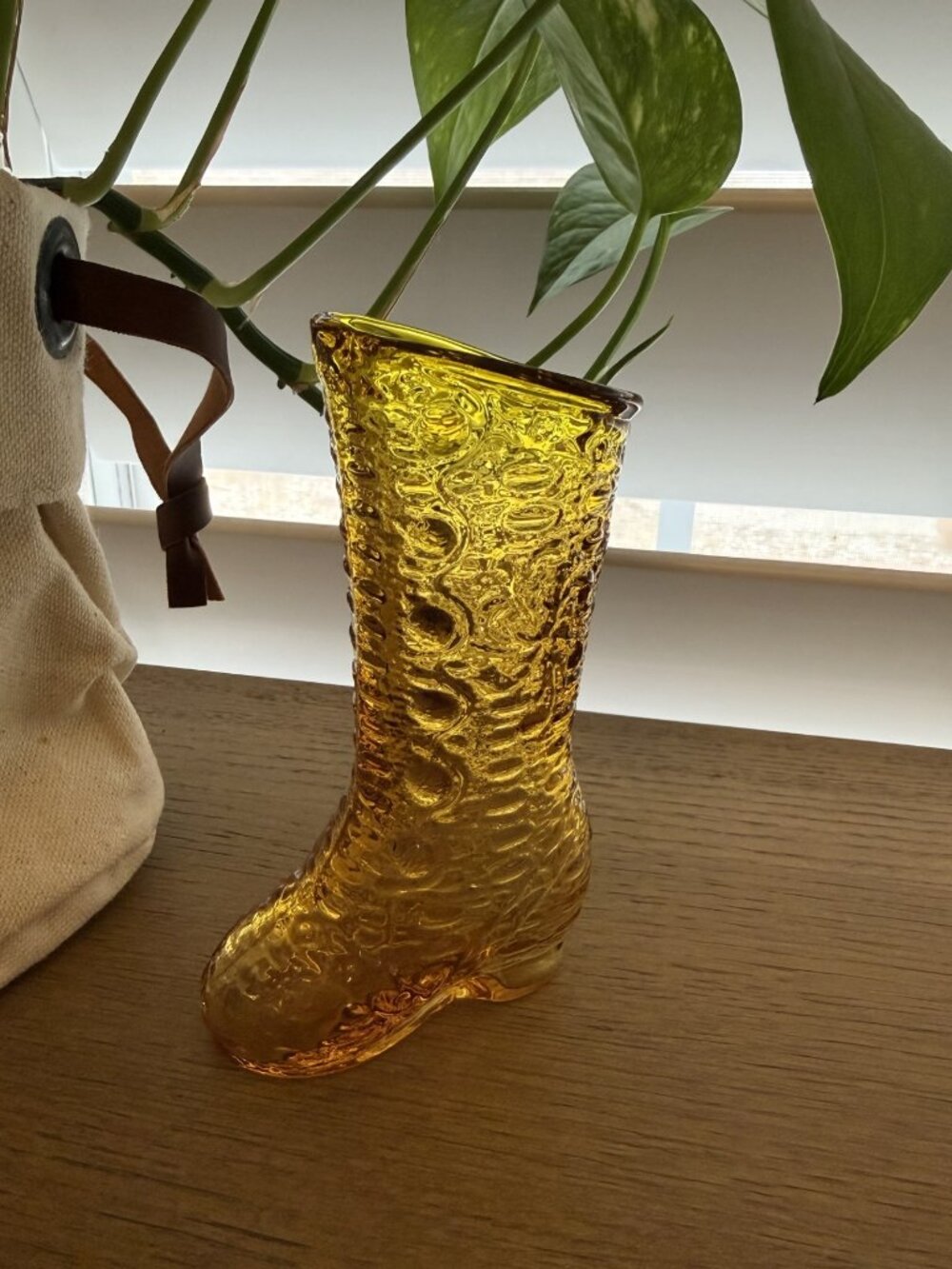 Vintage Amber Glass Kanawha Boot